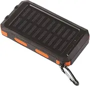 Solar po-wer Bank 20000mah, Waterproof Solar Charger with Flashlight + Compass, Portable Charger with 2 USB Ports Fast Charging Outdoor for Smartphones Tablets and More