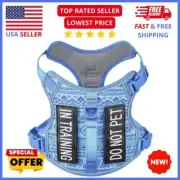 Reflective Blue Dog Harness Vest: Soft Padded with Handle, Easy Control