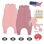 Organic Cotton Toddler Sleep Sack with Feet - 0.5 TOG, 2-Pack for 6-18 Months