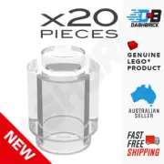 20 x Genuine LEGO® - Brick Round 1 x 1, Open Stud - Clear Transparent - 3062b