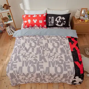 床包 / 雙人【文字米奇系列】雙人床包含二件枕套 迪士尼