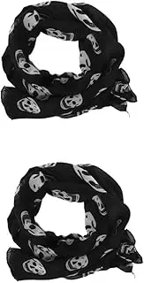 [BESTYASH] Chiffon Scarf Shawl Long Shawl Long Chiffon Scarf Scarves Rebozos Para Mujer Women Chiffon Scarf Lightweight Printed Pattern Scarf Ladies Scarf Skull Pattern Scarf Skull Scarf