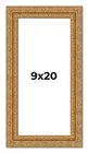 9x20 Frame Gold Ornate Solid Wood Picture Frame | 2 Inch Moulding Width | Firman
