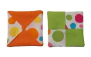 Wine Glass Coasters - Set of 2 - Multicolor Bright Polka Dots - Machine Washable