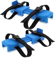 Kisangel Beginner Double Skates for Boys and Girls Skating Shoes Straps Adjustable Ice Skate Guards