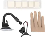 ﻿Silicone Hand, Realistic Nails Practice Mannequin Hands, Nail Art Hand, with Adjustable Clamp Stand, for Manicure Training Sketch Jewelry Ring Glove Display
