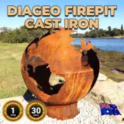 Diageo Firepit Cast Iron Globe Design Fire Pits Patio & Garden Outdoor Heaters