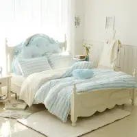 在飛比找蝦皮購物優惠-法蘭絨床包 甜美藍色 高品質 5尺標準雙人 兩用被毯 刷毛床