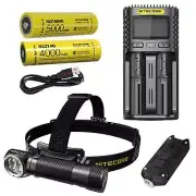 Combo: Nitecore HC35 Rechargeable LED Headlamp -2700Lm + UMS2 + NL2150HPR + TIP