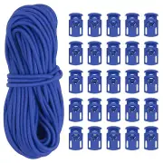 10 Yard Elastic Bungee Cord & Single Hole Cord Lock, Navy Blue 2 Pack