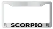 Chrome License Plate Frame Auto Accessory Scorpio