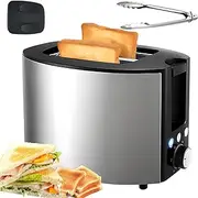 Smart Toaster, Stainless Steel Toaster with 1.5" Wide Slot and 6 Bread Shade Settings, Defrost/Reheat/Cancel Function, Breakfast Machine with Removable Crumb Tray for Sandwiche