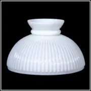 10 inch OPAL GLASS RIBBED SHADE fits ALADDIN LAMPS, RAYO, B&H, P&A & MORE