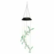 LED Hummingbird Wind Chime Solar Powered Lights Color-Changing Yard Garden Decor