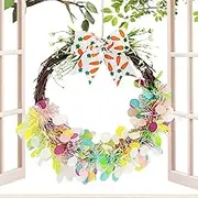 Easter Wreath with Bows | Easter Tree Topper Decoration - Cartoon Bow Easter Door Hangable Decorations for Window, Door, Wall, Front Door