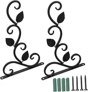 YARNOW Wall Mounted Plant Hanger Hooks Sturdy Flower Pot Holder for Orchids Lanterns and Decorations Durable Black Wall Bracket for Home and Garden Use