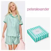 BNWT PETER ALEXANDER GIRLS KIDS SATIN PJ SET SIZE 8 (AQUA) RRP $79.95