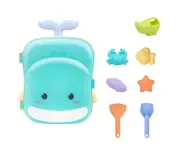 Winmax 8 Pcs Kids Beach Toy Set Portable Trolley Case for Beach Park-GreenWhale