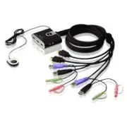 Aten Petite 2 Port USB HDMI KVM Switch with Audio and Remote Port Selector - 1.2