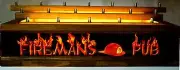 LED LIGHTED 18 BEER Tap handle display FIREMANS PUB BAR SIGN 3 levels