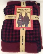 NWT Woolrich Ladies Reversible Blanket Wrap Red Buffalo Plaid Wrap Cape Poncho
