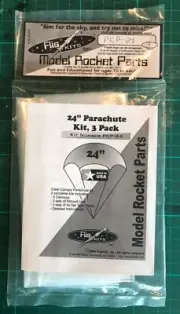Flying Model Rocket – Parts – Fliskits 61 cm (24") 3 x Clear Chute Kit Pack