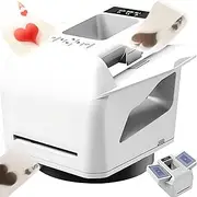 360° Rotating Card Shuffler Machine, Automatic Card Shuffler & Dealer with Dealing Distance & Speed Adjustable, 4000mAh Rechargeable Card Dispenser for UNO White
