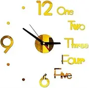 Wall Clock,Numerals Clocks,Wall Clock DIY Digital Wall Clock 3D Mirror Surface Sticker Silent Acrylic Clock Home Office Decor Wall Clock for Bedroom Living Room Decor