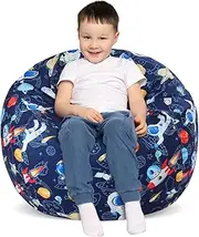 decalsweet Bean Bag Chair for Kids Stuffed Animal Storage Beanbag Chairs,Toddler Toy Storage Organizer for Girls and Boys,Large 32'' Cover Only（No Filling
