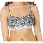 CALVIN KLEIN CK One Cotton Unlined Breathable Bralette Mini Cheetah Print M