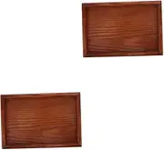 COHEALI 2pcs Elegant Wooden Display Pedestal Rectangular Ship Model Stand Table Platform Holder Durable Wooden Scene Base