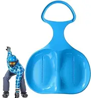 Inflatable Snowboard, Colorful Snow Sled with Handles, 33.46x33.46 Inches Anti Tip Over Design, Yellow/Blue/red Snow Tube for Sledding, for Kids, Adults and Family, PVC