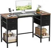 BilySen Computer Desk, Office Desk with Drawers&Mesh Shelf, Gaming Desks with Ample Storag File Drawer Organization, Work Desks for Home Office, Study, Bedroom, Work from Home