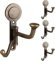 4PCS Rustic Swivle Hook - Zinc Alloy Swivel Coat Hook Wall Mounted Coat Hook Decorative Cast Iron Heavy Duty Double Hooks Vintage Robe RV Bathroom Kitchen Garage Hooks