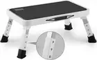 Jocauto Folding Step Stool Height-Adjustable Step Stool with 15" X 10.2" Non-...