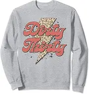 [X.Style] Retro Leopard Bolt Dirty Thirty 30th Birthday 1993 Men Women Sweatshirt ds1552 Sweater (XL) Heather Grey