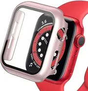 Screen Protector Compatible for Apple Watch Case 45mm 41mm Hard PC Case with HD Tempered Glass Screen Protector Protective Cover for iWatch Accessories Bumper Compatible for Apple Watch Series 7