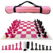 GETORIUM Tournament Chess Set: Portable Chess & Checkers Set with Carrying Bag.