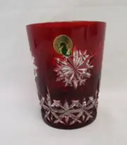 NEW Waterford SNOW CRYSTALS Ruby Red Double Old Fashioned Glass 2 Available DOF