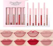 RoseFlower 8 Pcs Lip Gloss Lip liner Set Matte Long Lasting Non-Fading, Liquid Lipstick With Lip Liner Set, Nude Lipstick,Non-Stick Cup, Long Lasting Lipgloss Lip Liner Gift set #Set C