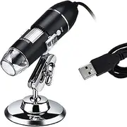 USB Digital Microscope 1600X Magnification Camera 8 LEDs with Stand Compatible with Android Windows/XP Win 7 8 10 Vista Linux Mac Portable Handheld Inspection Magnifier
