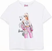 [Barbie] Pose Girls Short Sleeved White T-Shirt | Iconic Brand | Fun and Fashionable Playful Design with Vibrant Graphics