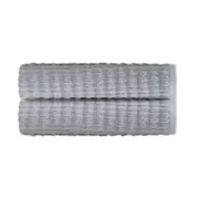 100% Cotton 2 Piece Morrison Bath Sheet Set Soft and Durable Silver
