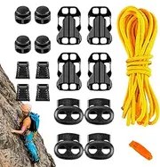Euyehn Mountaineering Bag Buckle,Hiking Backpack External Space Expansion Rope | Increased Storage Capacity 18-Piece Set for Outdoors, Trekking, Mountaineering