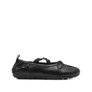 [Simone Rocha] Simone Rocha Jewel-embellished Leather Ballet Flats 39 IT BLACK