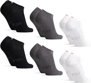 [DANISH ENDURANCE] Low-Cut Bamboo Dress Socks for Men & Women, 6 Pack of Soft Liners, Black White Grey