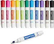 Amazon Basics Low-Odor Chisel Tip Dry Erase White Board Marker, Assorted Colors - Pack of 12