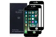 (2 Pack) Apple iPhone 7 Plus / 8 Plus Screen Protector Full Coverage Tempered Glass Case Friendly Screen Protector - Black