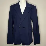 DKNY Jeans Navy Blazer Double Breasted Business Career Jacket Women Size 12 NEW