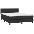 Box Spring Bed with Foam Mattress and LED Black 100x200 cm Faux Leather vidaXL